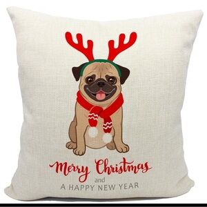 Christmas Pug Decorative Pillow Case
18”x18”
New with Tags